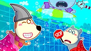 Wolfoo amp Lucy Shark Surprise in the Swimming Pool  Kids Safety Cartoon 🤩 Wolfoo Kids Cartoon [upl. by Miche823]