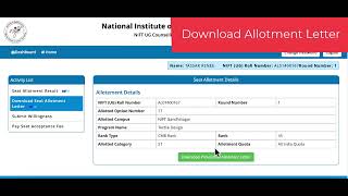 Seat allotment process for eCounselling for Admissions  2024 [upl. by Nairbal]