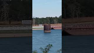 Nice day to fish Guntersville Dam and spotted a barge fishing fishingvideos shorts [upl. by Tillio]