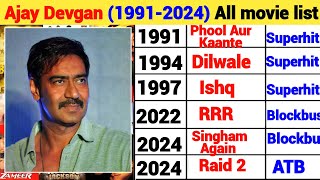 Ajay Devgan 19912024 All movie list  🎥 Ajay Devgan flop and hit all movie list Singham Again [upl. by Andrien]