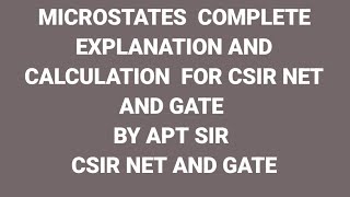 MICROSTATES IN DIFFERENT CONDITIONS EXAMPLES INORGANIC SPECTROSCOPY BY APT SIR AIR 48 NET GATE [upl. by Stuart534]