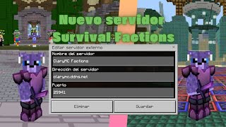 Nuevo servidor Minecraft bedrock survival factions para la versión 1212  ClaryMC  Review [upl. by Anyzratak974]