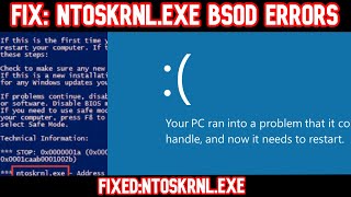 HOW TO FIXED ntoskrnlexe BSOD errors Windows 10 2021 [upl. by Leamsi]