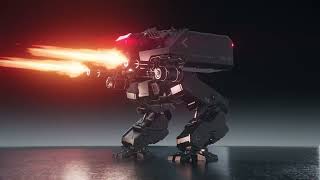 3D Animation  Riesig MKII Battlefield 2142 Mech Weapon Test [upl. by Senaj482]