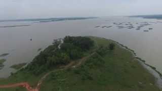 DJI Isaan from Above Thepsuda Bridge Lam Pao Reservoir Sahatsakhan Kalasin Thailand [upl. by Rimidalv]