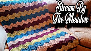 Easy Crochet Ripple Blanket Tutorial  Stream By The Meadow [upl. by Atkinson82]