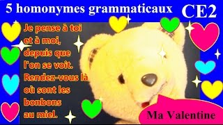 5 homonymes grammaticaux au ce2  Lettre pour la Saint Valentin [upl. by Engud234]