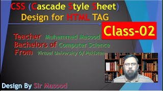 HTML with CSS Class 2 Sir Masood  img tag  div tag  inline css  css in HTML padding  Margin [upl. by Gail]