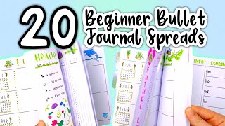 20 Beginner Bullet Journal Spreads  THE ULTIMATE BULLET JOURNAL GUIDE [upl. by Noived]