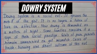 Short essay on Dowry System  Short paragraph on Dowry System Content Writer ✍️ [upl. by Nneb]