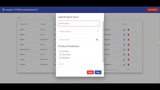 Angular 13 CRUD with Angular Material UI  jsonserver  Angular Reactive Form [upl. by Andaira]