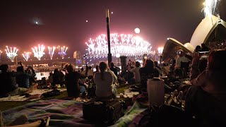 4k 2023 New Year Fireworks  Lawn with the view Bennelong lawn  Sydney NSW Australia [upl. by Bandur225]