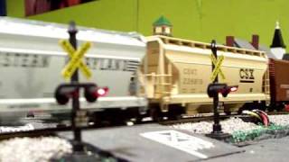 CSX Mixed Freight at Cedar Street Crossing Brookfield New Jersey  Part 1  011110 [upl. by Dorren]