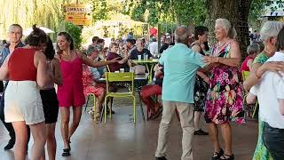 Guinguette Port Avertin Danse en ligne couple Lindy hop Blues [upl. by Britt]