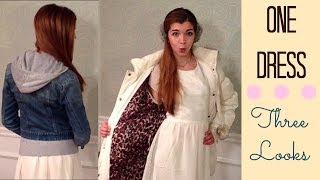 HOW I STYLE  A DRESS IN COLD WEATHER  THREE WINTER OUTFITS [upl. by Wendalyn944]