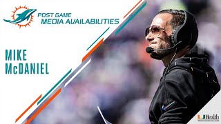 Coach Mike McDaniel meets with the media after MIAvsBUF  Miami Dolphins [upl. by Ecnirp]