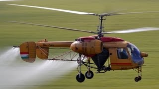 Kamov Ka26 HAMNO spraying flight near Szomor Hungary [upl. by Wolcott]