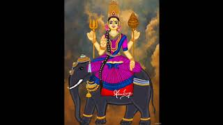 Navaratri art Day 6  INDRANI DEVIsoundaryalaharidigitalart painting saptamatrika [upl. by Milson237]