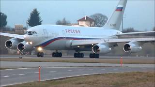 HD Rossiya Ilyushin IL96 taxi amp take off at GenevaGVALSGG [upl. by Meijer]