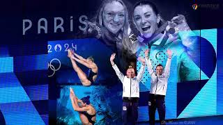 Diving  US silver medal winners Sarah Bacon Kassidy Cook Women springboard 3m  Paris Olympic 2024 [upl. by Chor]