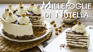 Torta Gelato Millefoglie Nutella e Panna  Ricetta Senza Cottura  55Winston55 [upl. by Elleynad]