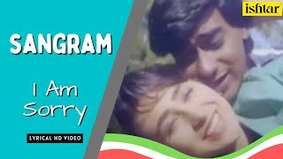 I Am Sorry  Sangram  Lyrical Video  Alka Yagnik  Ajay Devgn  Karisma Kapoor [upl. by Ahsaela]