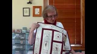 Lets Get Started on RedWork Stitchery by hand 5  Chain Stitch  Quilting Tips amp Techniques 046 [upl. by Basilio871]