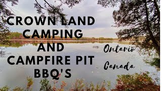 Crown land camping and Campfire BBQ cooking Ontario Canada [upl. by Winifred650]