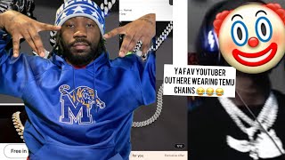 HILARIOUS ARGUMENTS OFF BRAND YOUTUBER WEARING TEMU CHAINS TRAE FLOCKA NEEDS BRUHMAN TV HELP [upl. by Notffilc458]