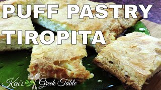 EASY PUFF PASTRY TIROPITA RECIPE [upl. by Symer620]