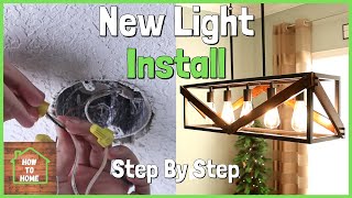 How To Install a Hanging Light Fixture  Dining Room Light Fixture [upl. by Lledualc]