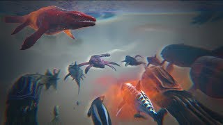 Alpha Mosasaurus vs ALL OTHER Water Creatures  Cantex [upl. by Adnauqal619]