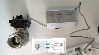 Electric actuated ball valve controlled by a sloar water heater panel [upl. by Kreda]