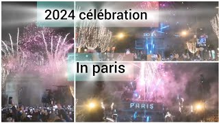 Paris new year 2024 celebrate with brilliant fireworksChampsElysées [upl. by Arnie443]