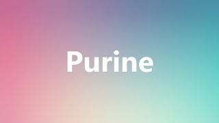 Purine  Medical Meaning and Pronunciation [upl. by Onid155]