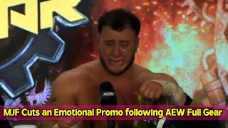 MJF Cuts an Emotional Promo following AEW Full Gear [upl. by Kolnos]