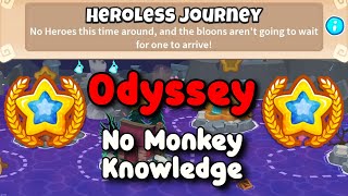 BTD6 Odyssey  Hard Mode Tutorial  No Monkey Knowledge  Heroless Journey [upl. by Airtap]