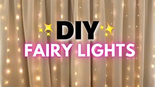 DIY FAIRY LIGHTS CURTAIN BACKDROP  HOW TO PUT UP FAIRY LIGHTS✨ [upl. by Stilla]