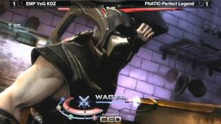 Injustice EMP VxG KDZ vs FNATIC Perfect Legend  CEO2013 Day 3 [upl. by Aneelas]