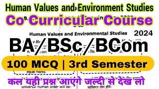 co curricular  human values and environmental studies  ba bsc bcom 3rd semester solved paper 2024 [upl. by Sidonnie]