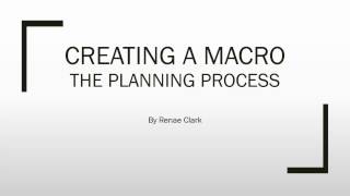 The Macro Planning Process [upl. by Ahsain]