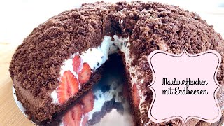 Maulwurfkuchen mit frischen Erdbeeren 🍓einen Kuchen Klassiker einfach backen [upl. by Uhile416]