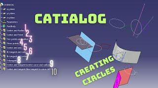 Creating Circles  CATIA V5  CATIALOG [upl. by Oigimer]