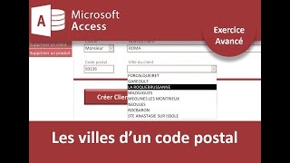 Charger les villes dun code postal avec Access [upl. by Schoof392]