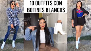 10 Outfits combinando botines blancos  ideas con ropa de Shein [upl. by Lotsyrc]