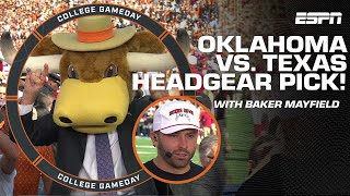 Lee Corsos headgear pick for Oklahoma vs Texas with Baker Mayfield  College GameDay [upl. by Fendig831]