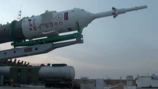 A closeup view of the Soyuz on the launch pad [upl. by Helbona]