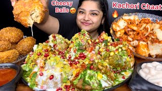 BUFFALO SHREDDED CHICKEN CHEESE BALLS ALOO amp DAHI WALA KACHORI CHAAT SPICY CHICKEN SHAWARMA SHOTS [upl. by Ahsirek823]