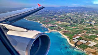 Lauda Airbus A320 SCENIC Approach amp Landing at Larnaca Airport  iPhone 12 Pro 4K  Hard Landing [upl. by Aned100]