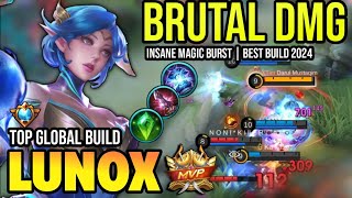 LUNOX BEST BUILD 2024  TOP GLOBAL LUNOX GAMEPLAY  MOBILE LEGENDS✓ [upl. by Nimajeb]